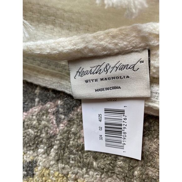 Hearth & Hand Magnolia Cream Acrylic Throw blanket - Picture 2 of 6